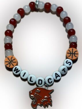 Wildcats fandom Vibes handcrafted bracelet by me 🐅❤️🤍
